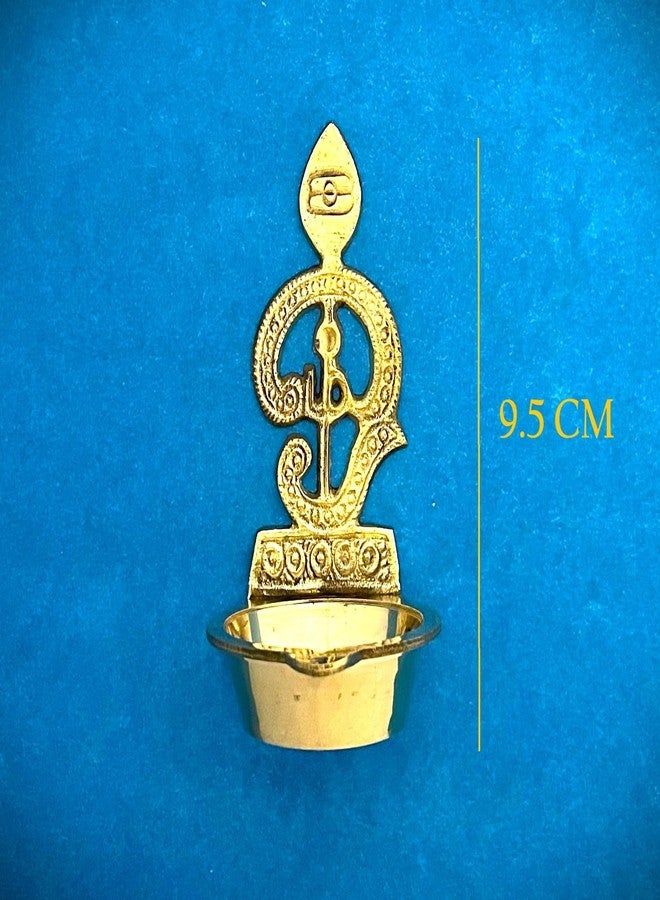 PUYANGAM بويانغام براس أوم فيل فيلاككو | Murugan Diya - مصباح زيت نحاسي تاميل أوم لبوجا - Image 3